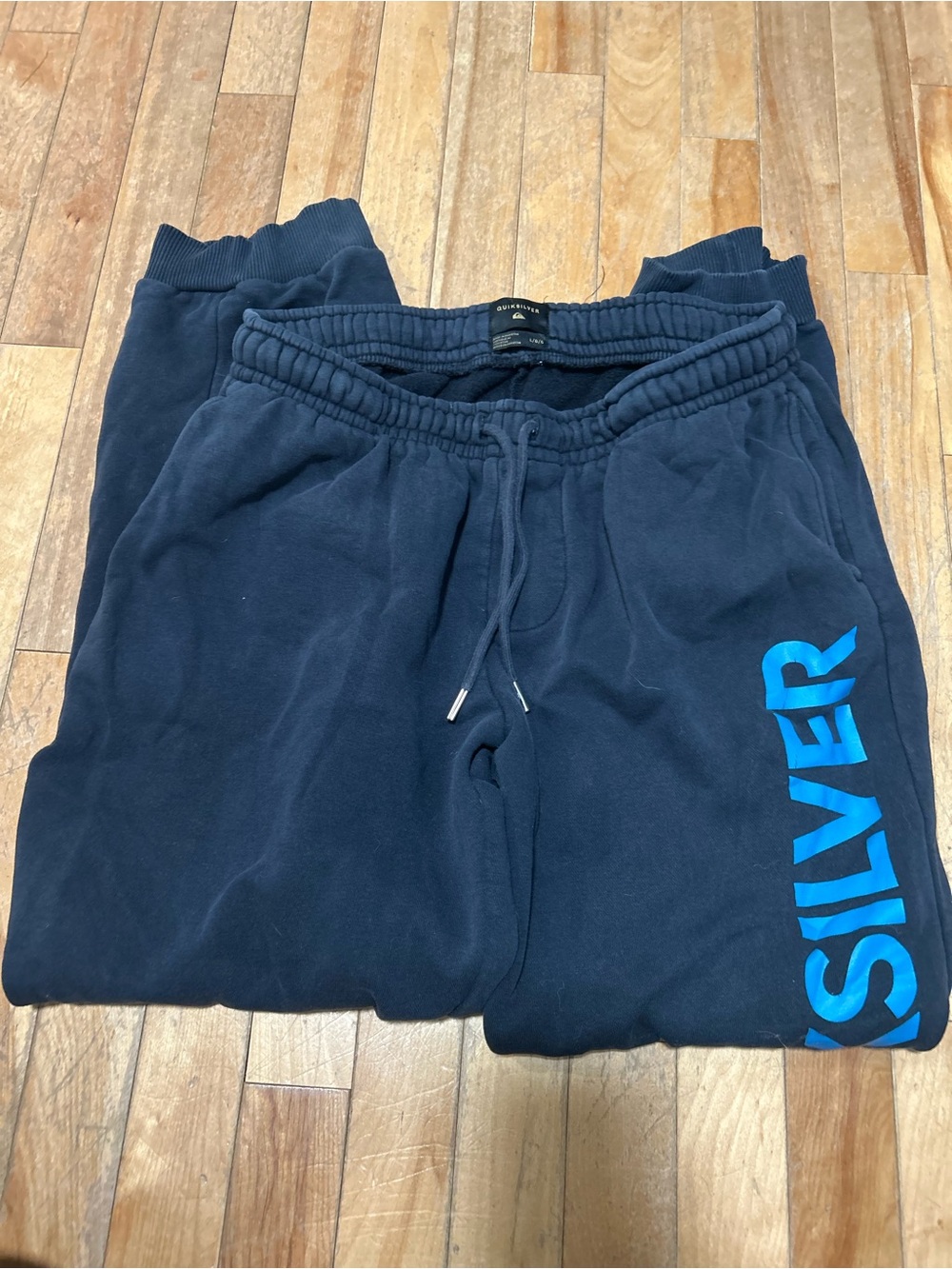 Quiksilver Navy Sweatpants with Bright Blue Side Logo